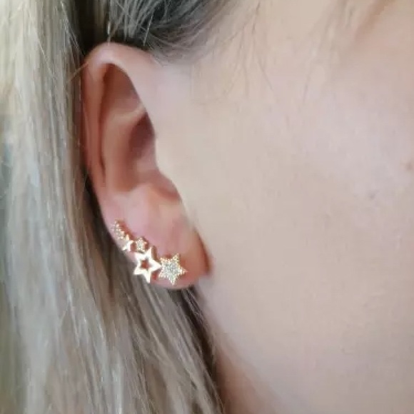 ⚜️[𝟯𝟬%𝗢𝗙𝗙|𝗯𝘂𝗻𝗱𝗹𝗲𝘀 𝟯+]⚜️CZ 18K Constellation Climber Earrings NEW - Picture 7 of 10